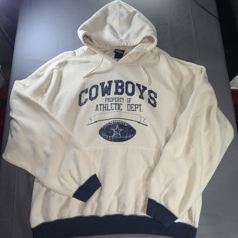 Vintage Dallas Cowboys Hoodie Sweatshirt Mens Size LG NFL Football Authentic